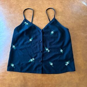 Top Shop Black tank with bead detail.  Sz 6